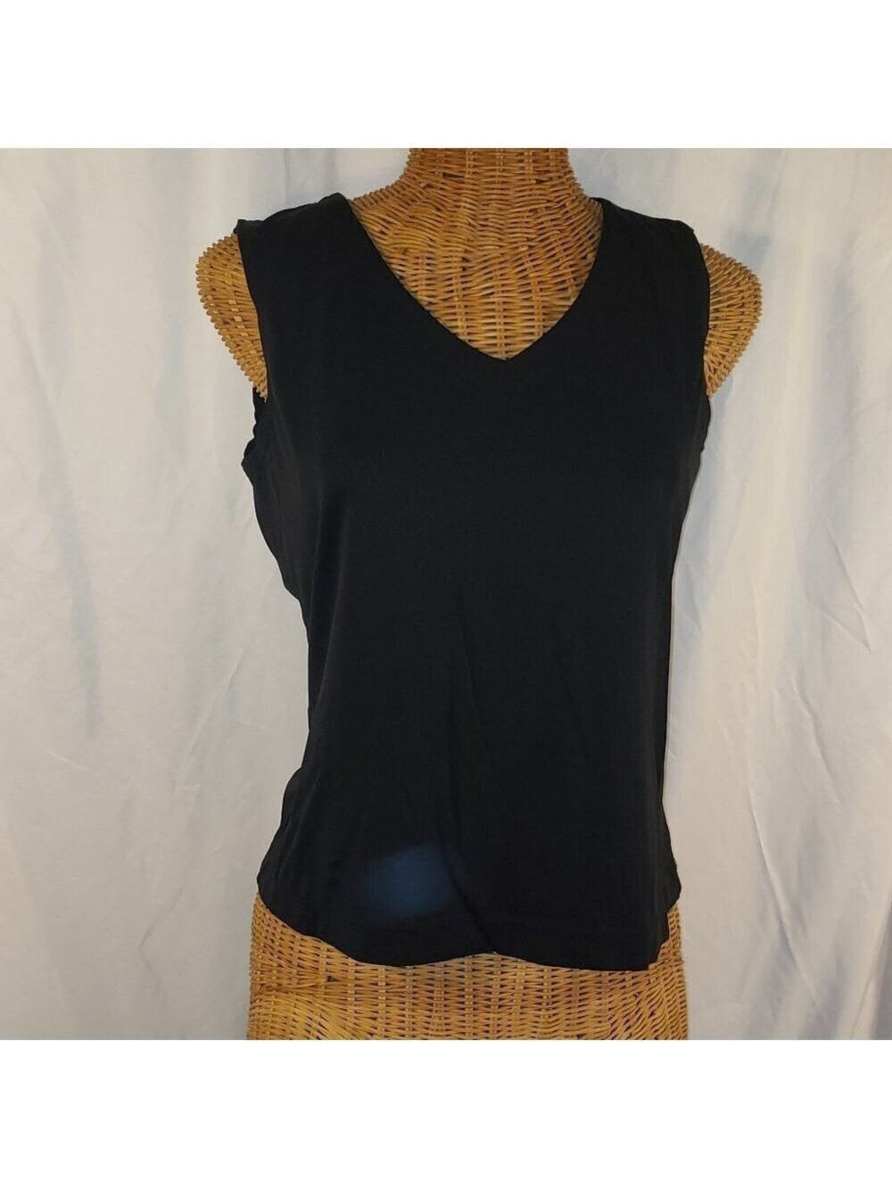 SoftWear by Mark Singer Black V Neck Tank Top - S